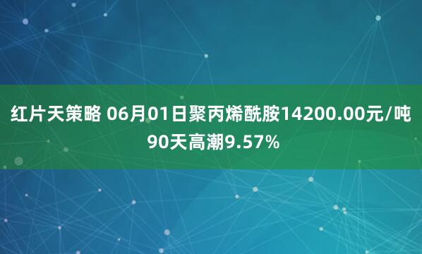 红片天策略 06月01日聚丙烯酰胺14200.00元/吨 90天高潮9.57%